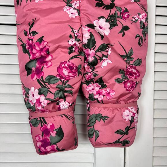 Children’s Place Floral Puffer Snowsuit Pink 9–12M - Picture 5 of 6